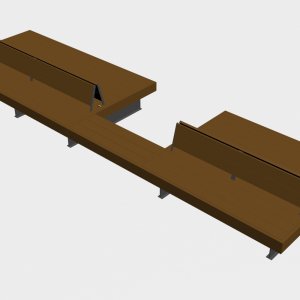 Уличная скамейка двойная VikingWood F6
