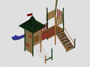 площадка из клееного бруса