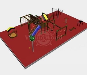 индивидуальный дизайн детской площадки 3d визуализация